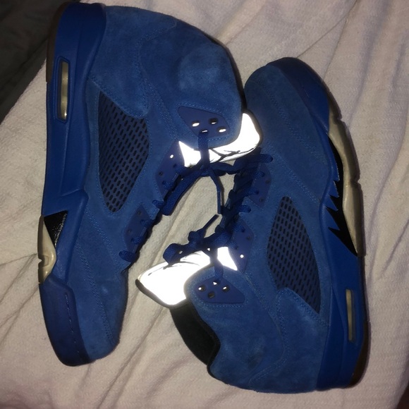 Jordan 5 blue Suede retro 1s 2s 3s 4s 6s 7s 8s 9s - Picture 6 of 8